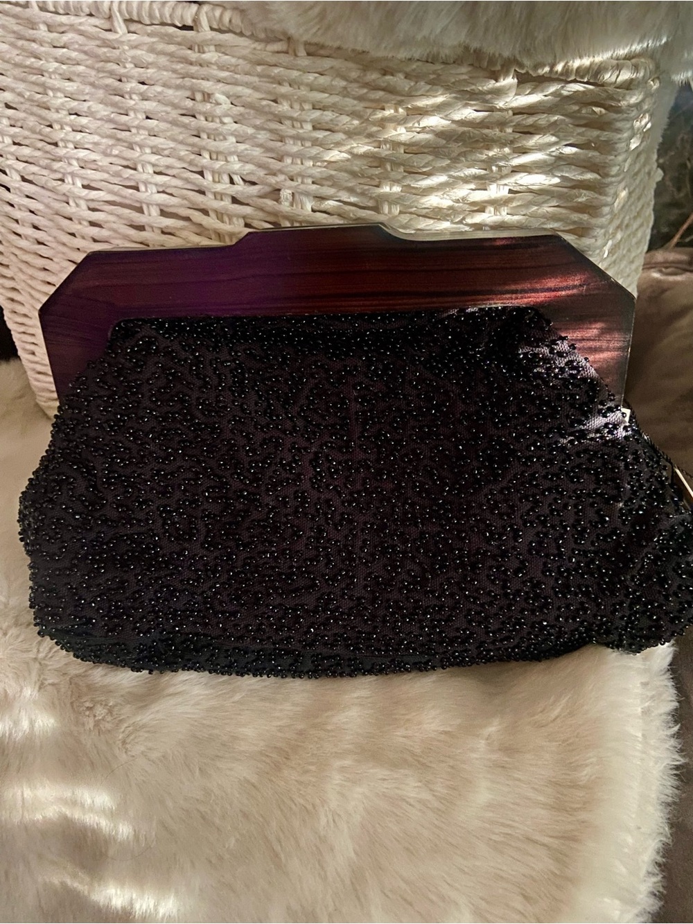 Never Fully Dressed  Beaded Mirror Mosaic Evening Clutch - Picture 2 of 9